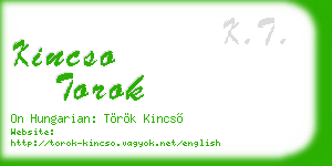 kincso torok business card