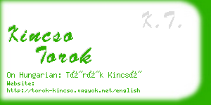kincso torok business card